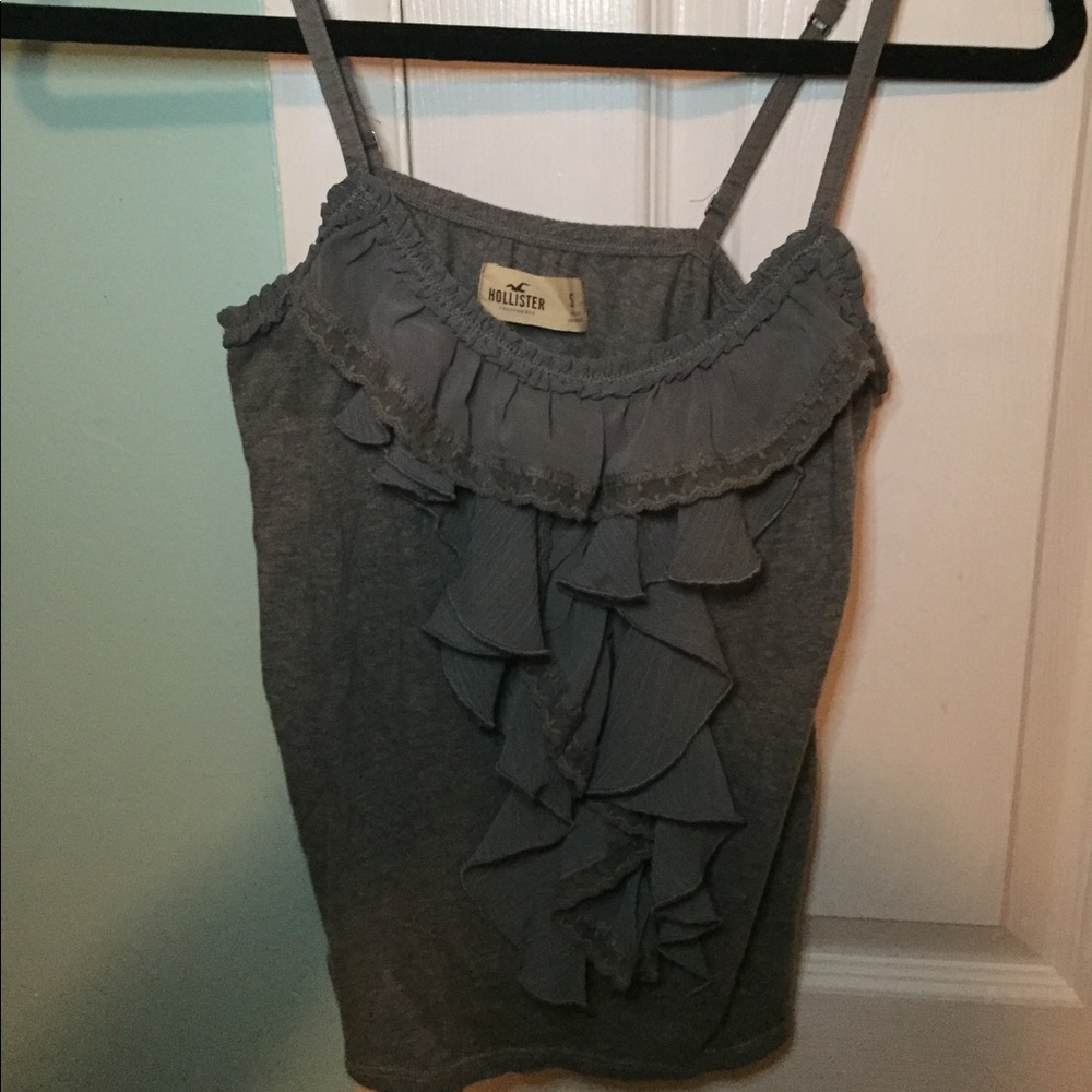 Hollister Grey Fitted Tank with Flowy Design